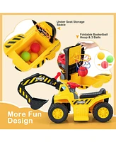 Costway Kids Ride On Excavator Pretend Play Toy Tractor