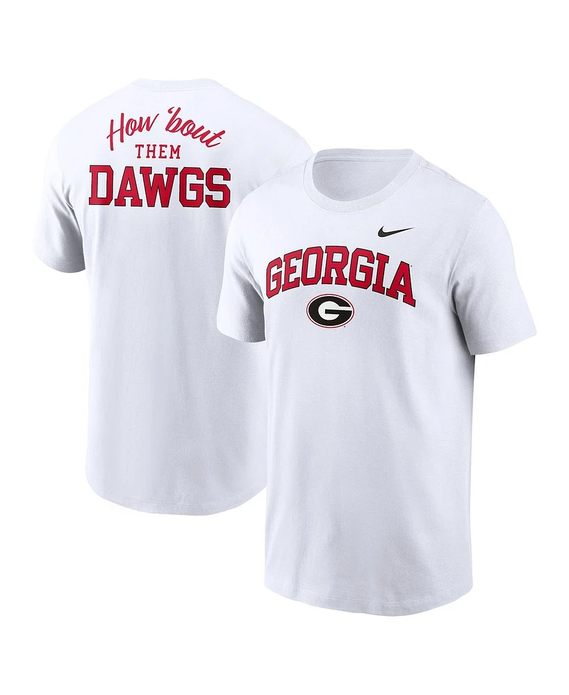 Nike Men's White Georgia Bulldogs Blitz 2-Hit T-Shirt