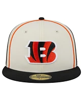 New Era Men's Cream Cincinnati Bengals Soutache 59FIFTY Fitted Hat