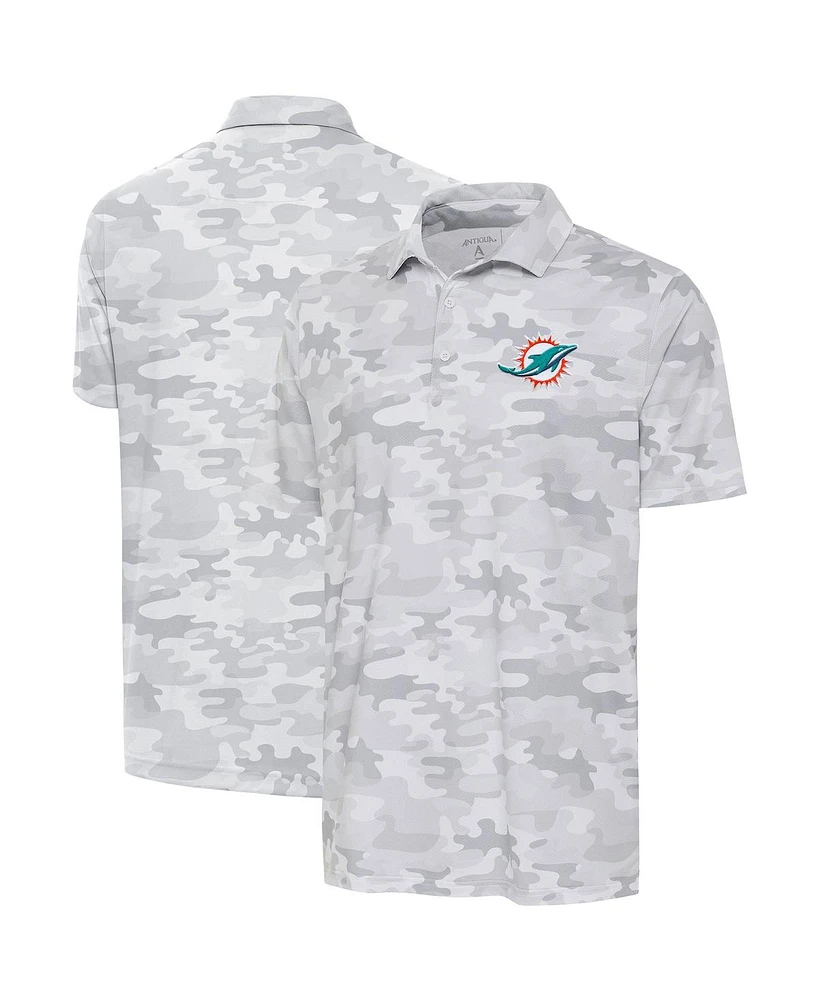 Antigua Men's White Miami Dolphins Collide Polo