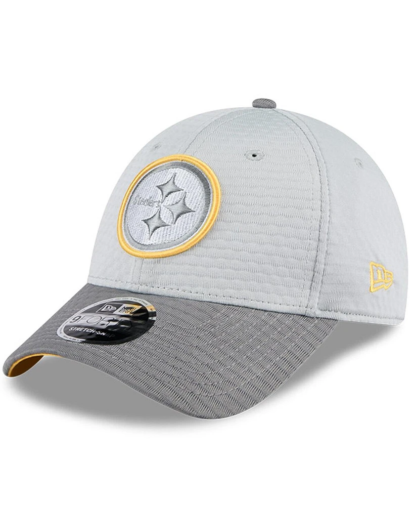 New Era Men's Gray Pittsburgh Steelers 2024 Nfl Training Camp 9FORTY Adjustable Hat