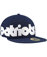 New Era Men's Navy England Patriots Checkered Undervisor 59FIFTY Fitted Hat