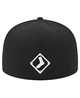 New Era Men's Black Chicago White Sox Shadow Logo 59FIFTY Fitted Hat