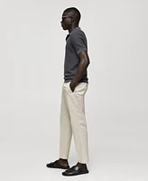 Mango Men's Slim-Fit Cotton Pleated Pants