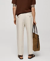 Mango Men's Drawstring Detail Slim-Fit Pants