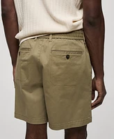 Mango Men's Drawstring Detail Cotton Shorts