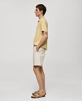 Mango Men's Herringbone Bermuda Shorts