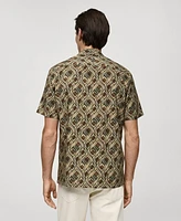 Mango Men's Flowing Regular-Fit Printed Shirt