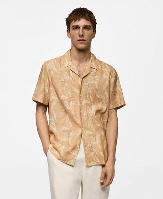 Mango Men's Printed Fluid Regular-Fit Shirt