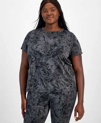 Id Ideology Plus Relaxed Water Bubbles Mesh T-Shirt, Created for Macy's