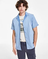 Sun + Stone Men's Clean Wash Short Sleeve Button-Front Shirt, Created for Macy's