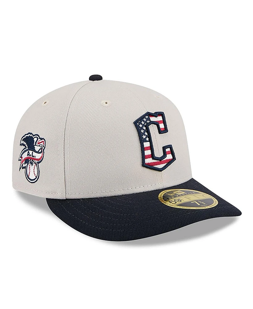 New Era Men's Black Cleveland Guardians 2024 Fourth of July Low Profile 59FIFTY Fitted Hat