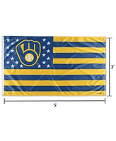 WinCraft Milwaukee Brewers 3' x 5' Americana Stars Stripes Deluxe Flag