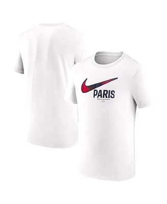 Nike Men's White Paris Saint-Germain Swoosh T-Shirt