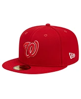 New Era Men's Red Washington Nationals Logo 59FIFTY Fitted Hat