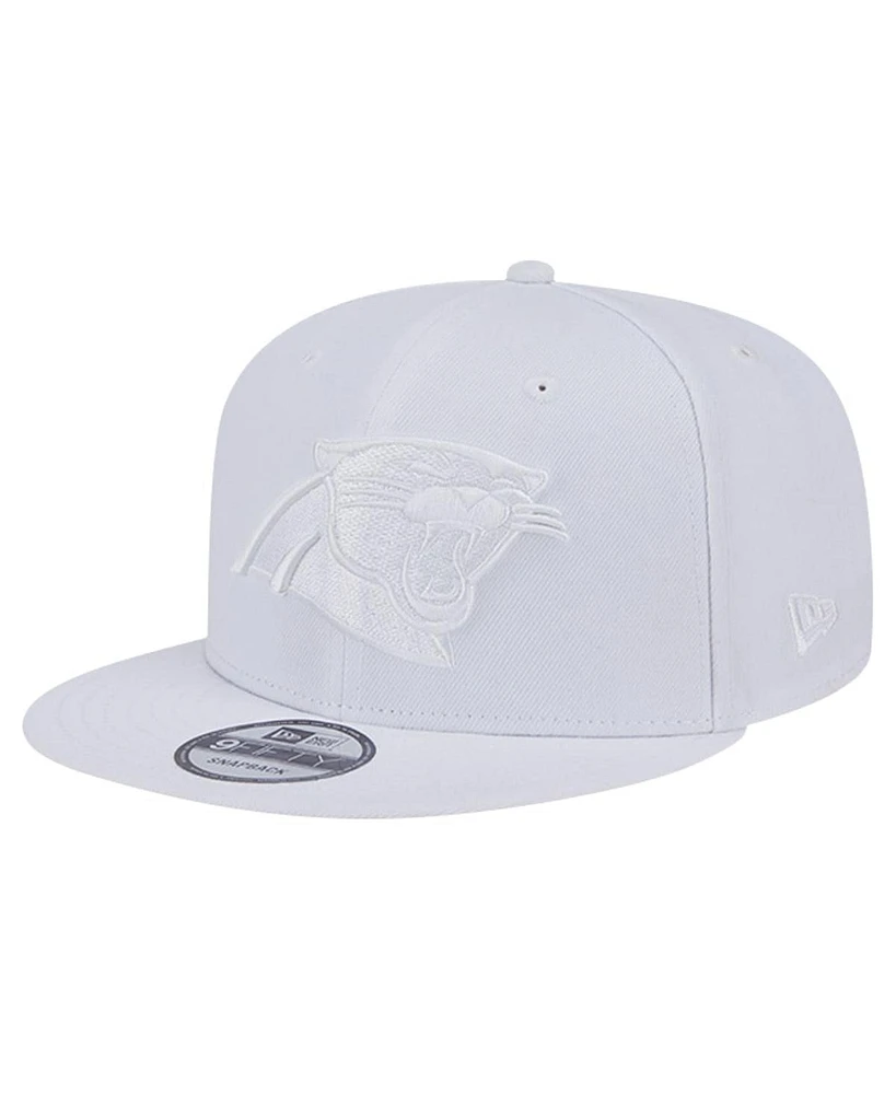 New Era Men's Carolina Panthers Main White on White 9FIFTY Snapback Hat