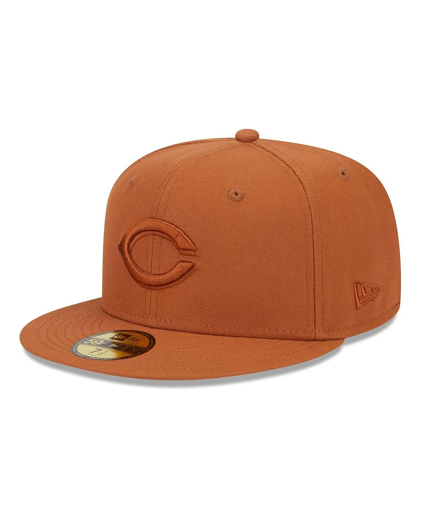 New Era Men's Brown Cincinnati Reds Spring Color 59FIFTY Fitted Hat