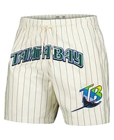 Pro Standard Men's Cream Tampa Bay Rays Pinstripe Retro Classic Woven Shorts