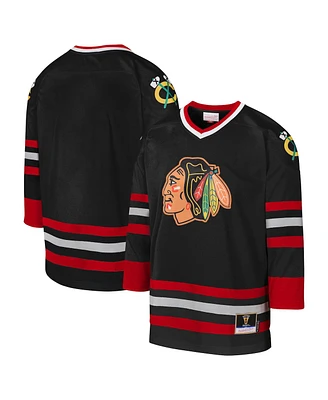 Mitchell & Ness Men's Big Boys and Girls Black Chicago Blackhawks 1997 Blue Line Jersey