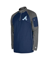 New Era Men's Navy Atlanta Braves Father's Day Raglan Quarter-Zip Top