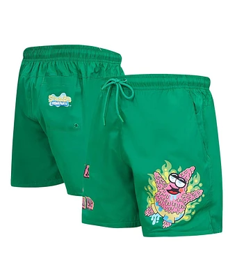 Freeze Max Men's Kelly Green SpongeBob SquarePants Krustypants Patrick Star Woven Shorts