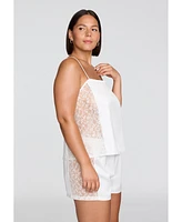 Cuup Women's The Lace Panel Tank - Recycled Satin