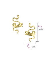 Bling Jewelry Helix Climber Crawler Snake Serpent Clip On Wrap Wire Cartilage Lobe Ear Cuff Earrings Men Non Pierced Ear Gold Plated Sterling Silver P