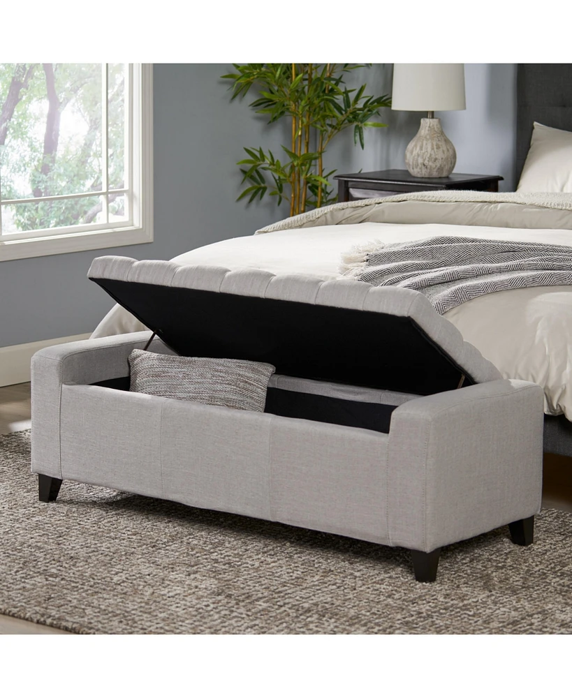 Simplie Fun Guernsey Light Grey Tufted Storage Ottoman