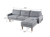 Streamdale Furniture Plush Cashmere L-Shaped Sofa Luxurious Comfort, Space Maximizer