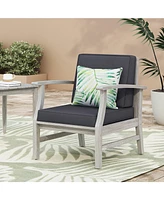 Acacia Wood Club Chair Durable, Modern, Colorful Patio Seating