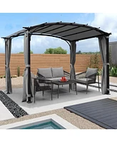 Streamdale Furniture Premium Steel Gazebo Adjustable Canopy, Rust-Resistant Black Finish