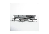 Streamdale Furniture Durable Eucalyptus Wood & Aluminum Norfolk Sofa with Ventilated Mesh Backrests