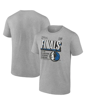 Fanatics Men's Heather Gray Dallas Mavericks 2024 Western Conference Champions Locker Room Big Tall T-Shirt