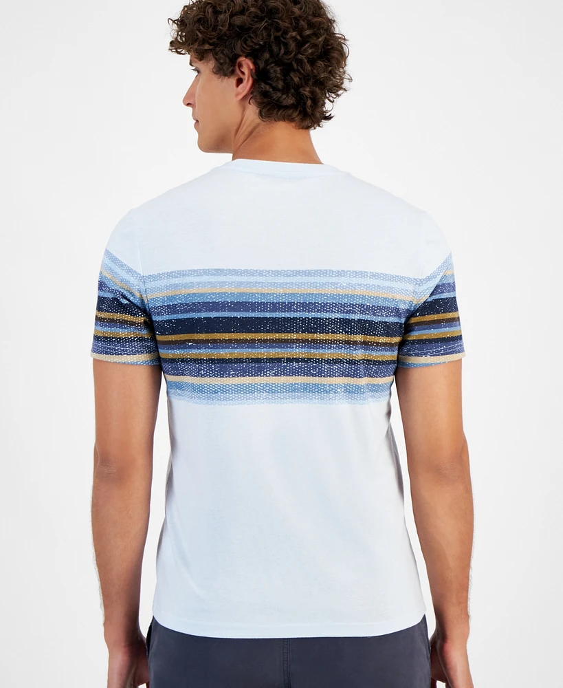 Sun + Stone Men's Rugged Short Sleeve Crewneck Chest-Stripe T-Shirt, Created for Macy's