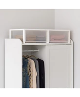 Iris Usa 2 Pack 47 Qt. Extra-Large Stackable Storage Drawer Plastic Drawer Organizer with Clear Doors, for Pantry Bedroom Closet Kitchen Under-Sink Ho