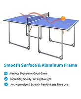 Foldable Ping Pong Table Complete Set, Mid-Size 6'x3'