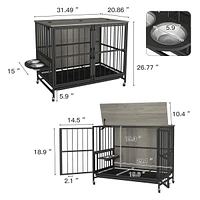 Streamdale Furniture Premium Dog Cage Durable Steel, Chew Resistant, Multi-Functional, Easy Assembly