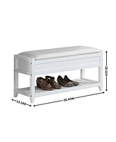 Streamdale Furniture Rouen Seating Bench with Shoe Storage, White