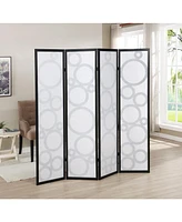 Streamdale Furniture Arvada 4-Panel Wood Room Divider with Circle Pattern