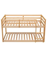 Streamdale Furniture Twin over Twin Floor Bunk Bed, Natural