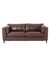 Simplie Fun Contemporary Faux Leather Sofa with Rubberwood Legs