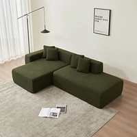 Streamdale Furniture Ultra Comfort Modular Sectional Sofa with Removable Pillows in Sherpa Fabric