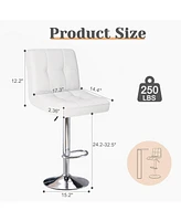 Ergonomic Backrest Bar Stools with Adjustable Seat and Footrest