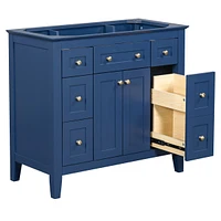 Modern Bathroom Vanity with Large Storage Space in Mdf Wood & Solid Wood