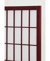 Streamdale Furniture 4 Panel Oriental Shoji Screen / Room Divider, Cherry