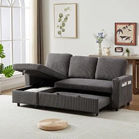 Streamdale Furniture Versatile & Cozy Convertible Sectional Sofa Bed with Storage