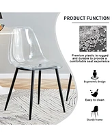 Simplie Fun Sturdy Glass Dining Table and 6 Chairs, Easy to Clean and Assemble