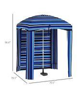 Streamdale Furniture Cabana Coverage Beach Umbrella Canopy, Removable Walls, Portable, Compact