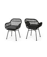 Simplie Fun Modern Rattan Chairs for Outdoor Living with Comfortable Cushions