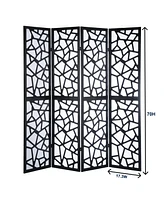 Streamdale Furniture Giyano 4 Panel Screen Room Divider, Sliver